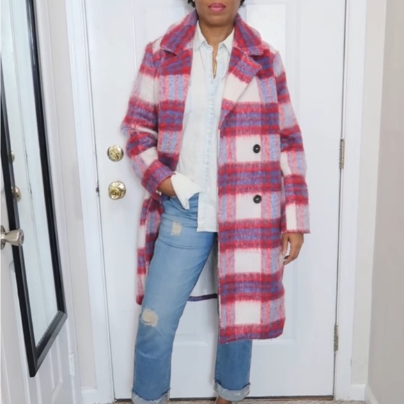 Plaid Double-Breasted Coat - Picture 7 of 7